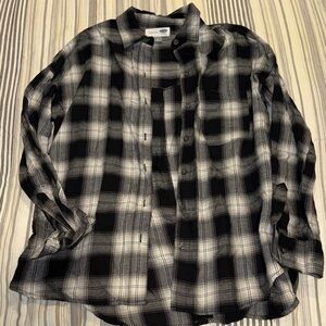 Old Navy Black and White Checkered Shirt